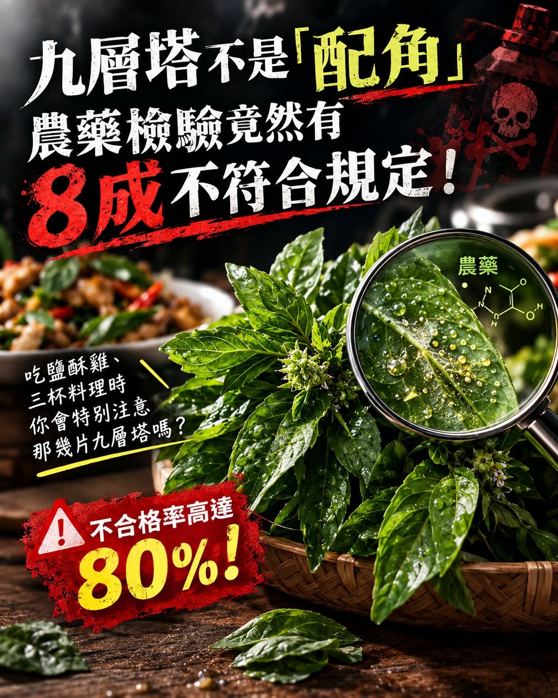 九層塔不是「配角」 農藥檢驗竟然有8成不符合規定！